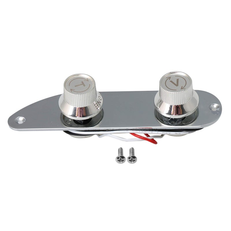 Lovermusic Silver 4.92inch Length Metal Prewired Guitar Control Plate Telecaster Control Plate Replacement Parts for Electric Guitar - Image 1